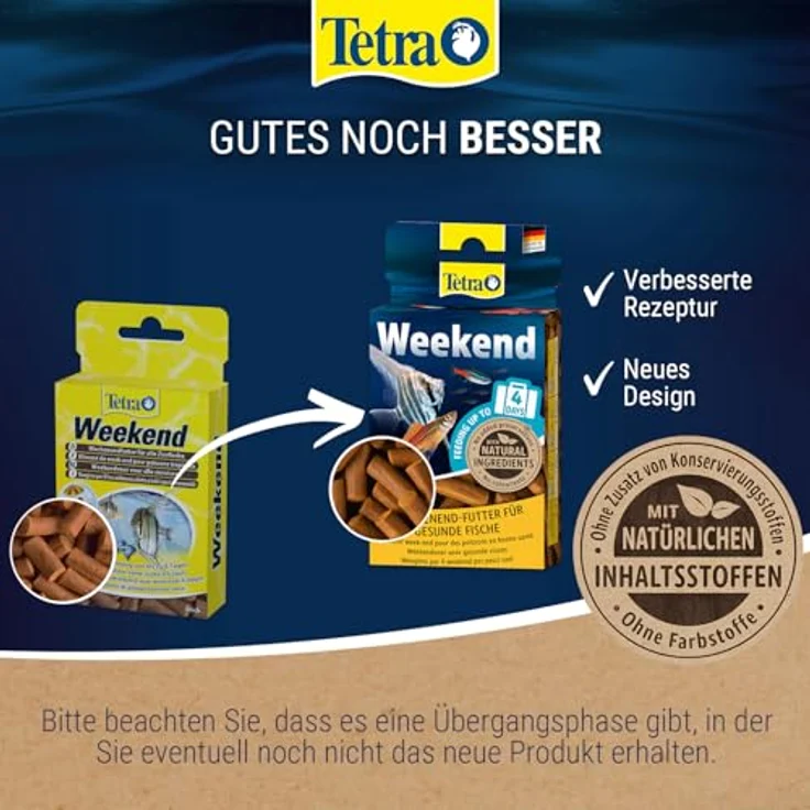 Tetra TetraMin Weekend, Wochenendfutter für Zierfische, 20 kompakte Futtersticks für bis zu 4 Tage Versorgung, mineralstoffreich und ohne Farbstoffe – Bild 4