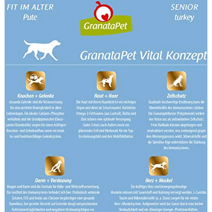 GranataPet Liebling's Mahlzeit Senior Pute, Hunde-Trockenfutter mit wichtigen Vitaminen, 10kg – Bild 6