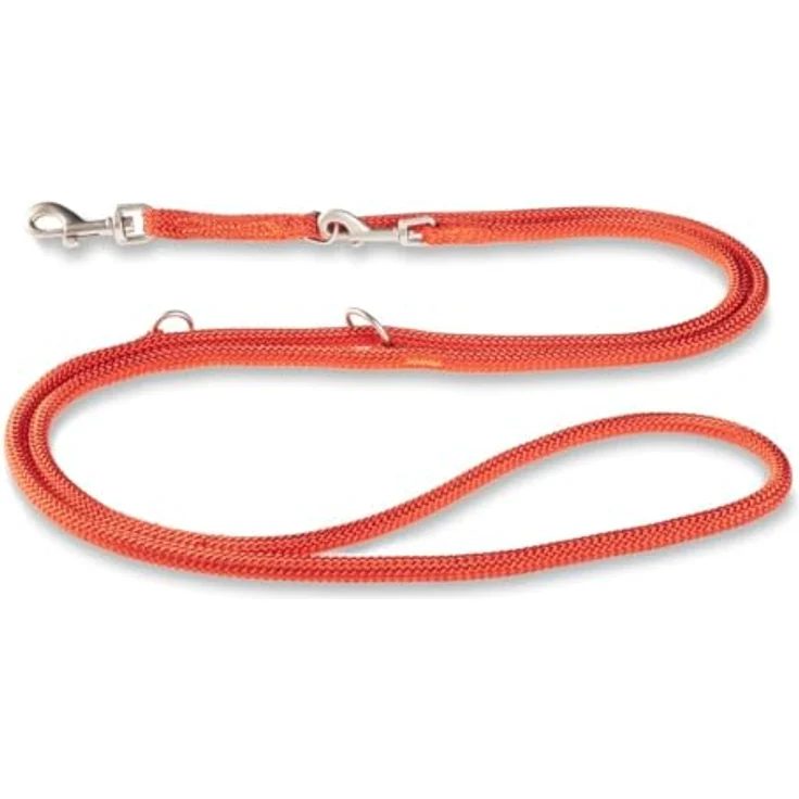 Wolters K2-Tauprogramm Führleine, extra lange Hundeleine mit dreifacher Verstellbarkeit, rot/orange, 3 Meter Länge – Bild 2