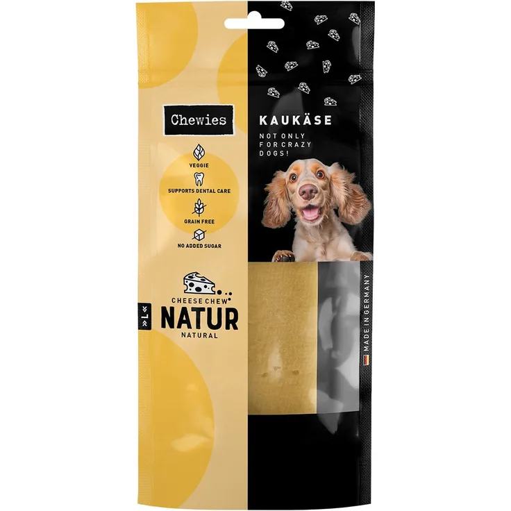 Chewies Kau-Käse L, 100 g Kausnack für Hunde aus frischer Kuhmilch, reich an Kalzium und Proteinen