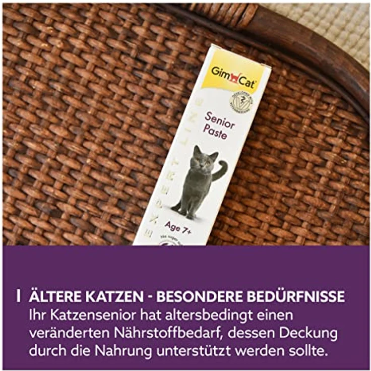 GimCat EXPERT LINE Senior Paste, funktionaler Katzensnack für gesunde Alterung ab 7 Jahren, 50g Tube – Bild 3