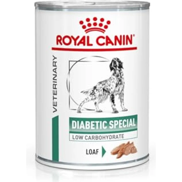Royal Canin Veterinary Diabetic Mousse, 12 x 410 g, Nassfutter für ausgewachsene Hunde, zur Blutzuckerregulierung, hoher Proteingehalt, niedrigem Kohlenhydratanteil – Bild 1