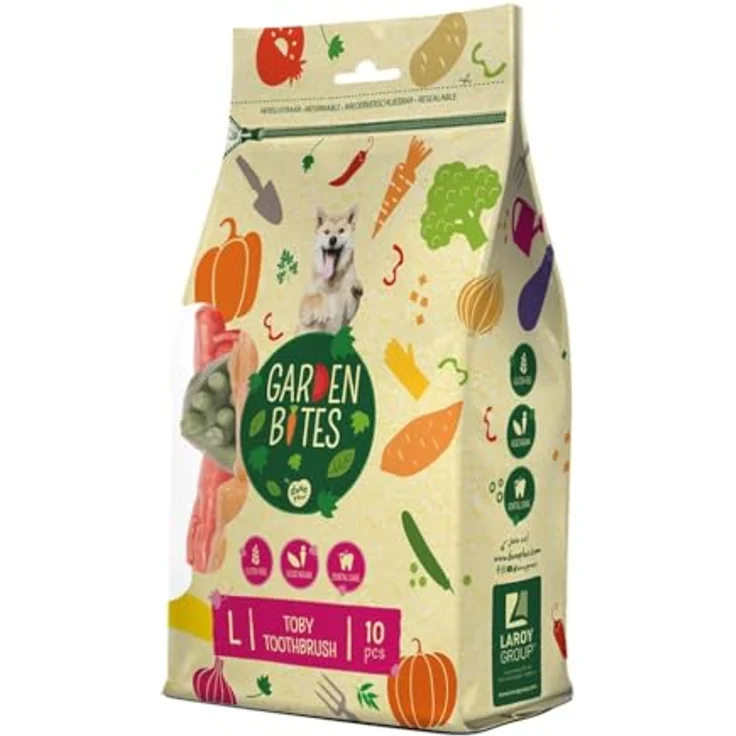 Duvo+ Garden Bites Toby Toothbrush, Hundesnack zur Zahnreinigung, 1 x 510 g – Bild 1