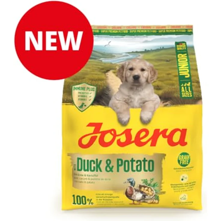 Josera Junior Duck & Potato, Alleinfuttermittel für Welpen, getreidefrei, mit Lachsöl und Gelenkunterstützung, 0,9 kg – Bild 3