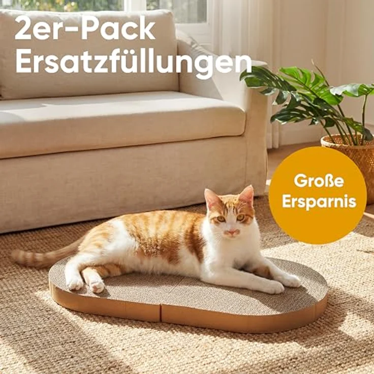 FUKUMARU 2er Set Kratzbrett für Katzen, 60 x 31 cm, langlebige Wellpappe, vertikales Design, platzsparend und leicht zu montieren – Bild 2