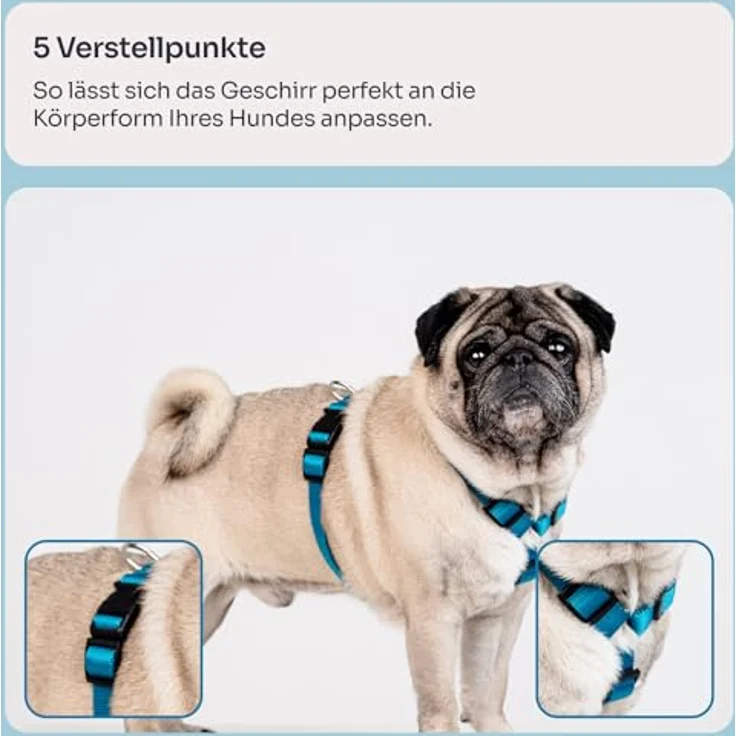 Chaba Guard Hundegeschirr, Anti-Zug & Würgen, verstellbar und ergonomisch, für mittelgroße Hunde, Größe L, MEERES – Bild 3