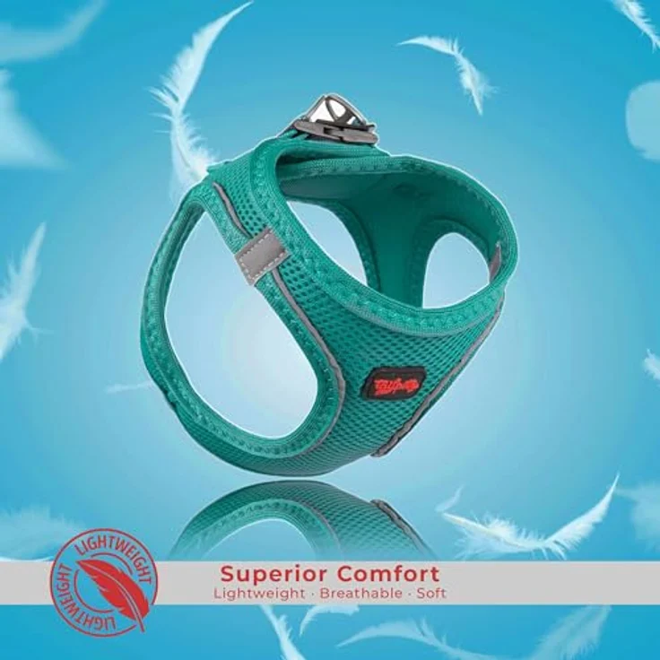 Tailpetz Airmesh-Geschirr, leichtes und atmungsaktives No-Pull Hundegeschirr, Smaragd, 2XS – Bild 4