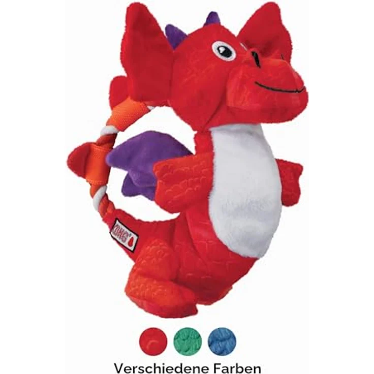 Kong Dragon Knots, Zerrspielzeug mit Squeaker und knisternden Flügeln, Größe M/L – Bild 4