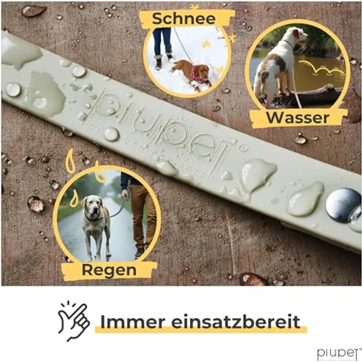 PiuPet® Schleppleine für Hunde, 5m/10m/20m, wasserabweisend, reißfest, grau – Bild 4
