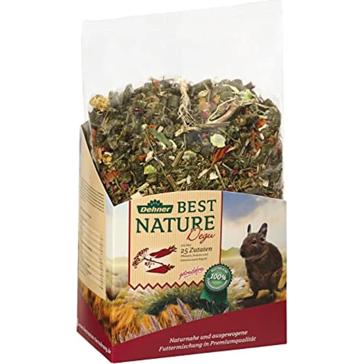 Dehner Best Nature Nagerfutter Adult, Getreidefreies Degufutter mit 25 Zutaten, 2 kg, 100 % natürlich – Bild 1