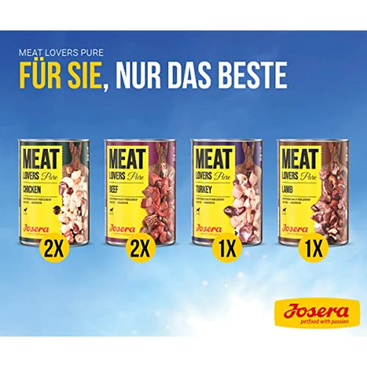 Josera Meat Lovers Pure Multipack, Nassfutter für Hunde, hoher Fleischanteil (68 %), getreidefrei, Alleinfuttermittel, 6x400g – Bild 2