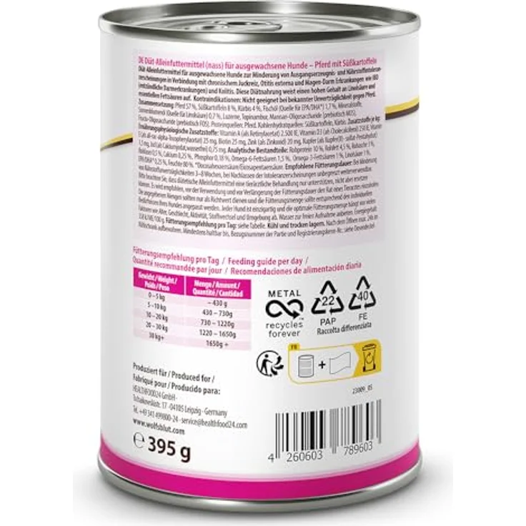 Wolfsblut VetLine Hypoallergenic Pferd, Nassfutter für Hunde bei Futtermittelallergien, 6 x 395g – Bild 7