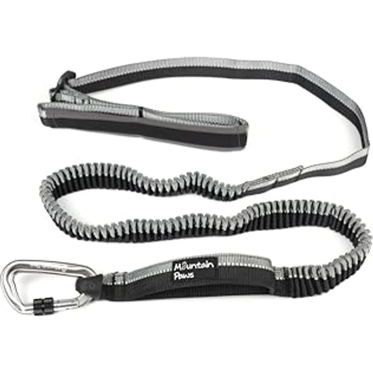 Mountain Paws Laufleine für Hunde, Hand- oder Taillenmontage mit stoßdämpfendem Gurtband, 1,4 m, Neopren-Griff – Bild 1
