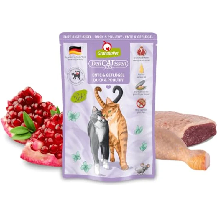 GranataPet DeliCatessen Ente & Geflügel, Nassfutter für Katzen, getreidefrei und ohne Zuckerzusätze, 6 x 85 g – Bild 2