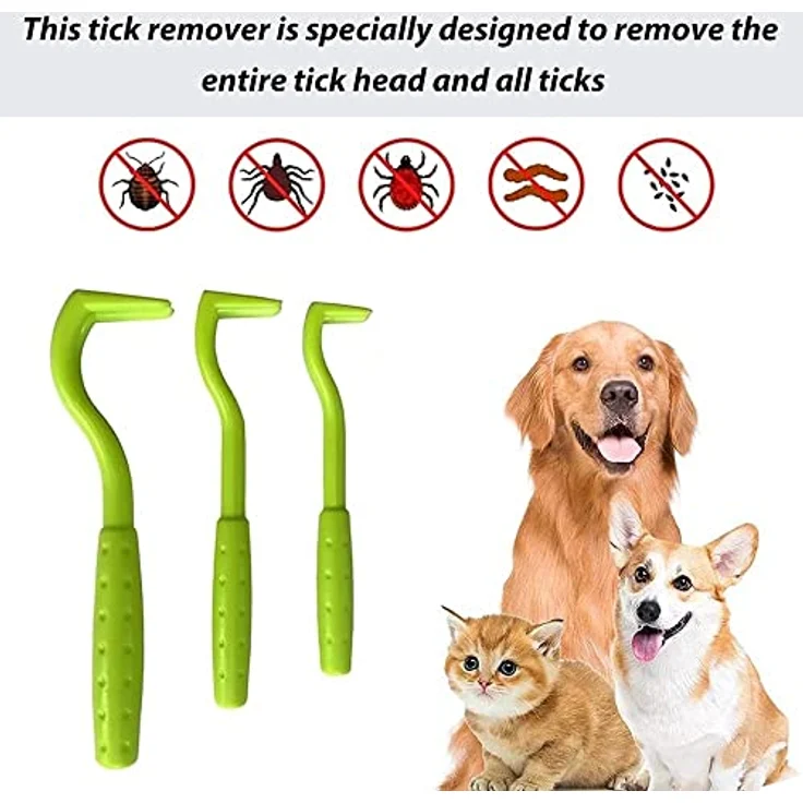 WONEEY Zeckenpinzette Set, 3 Größen Zeckenentferner für Hunde, Katzen und Pferde, robuste grüne Zeckenzange aus langlebigem Kunststoff – Bild 5