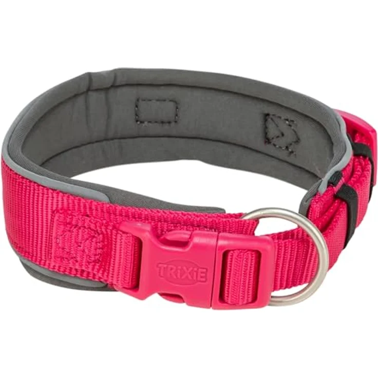 Trixie Premium Halsband L-XL, Halsumfang 53–62 cm, stufenlos verstellbar, neoprengepolstert, fuchsia für mittelgroße bis große Hunde - 1995911 – Bild 3