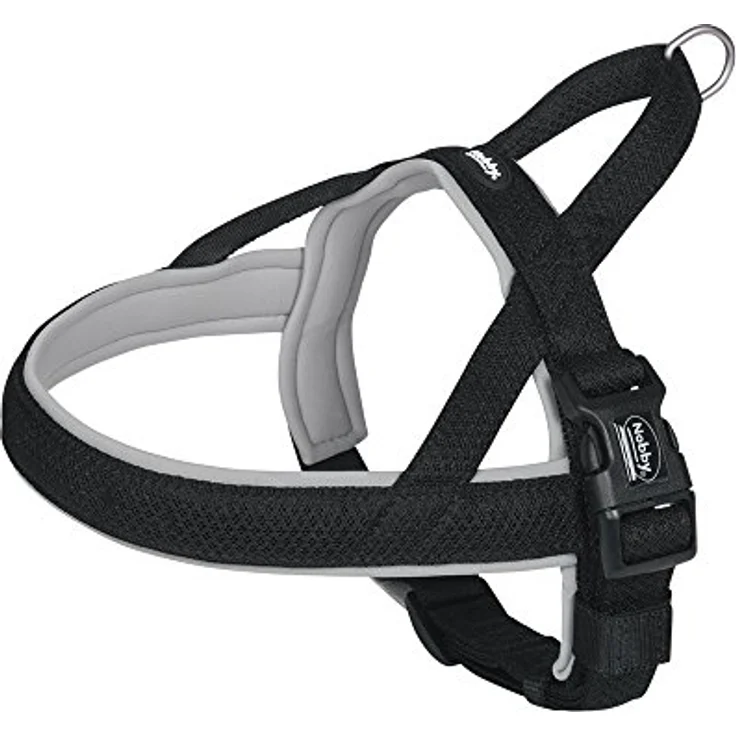 Nobby Norwegergeschirr Mesh Preno, grau, gepolstert, wasserabweisend, verstellbar, L: 75-98 cm + 62 cm, B: 40/45 mm – Bild 1