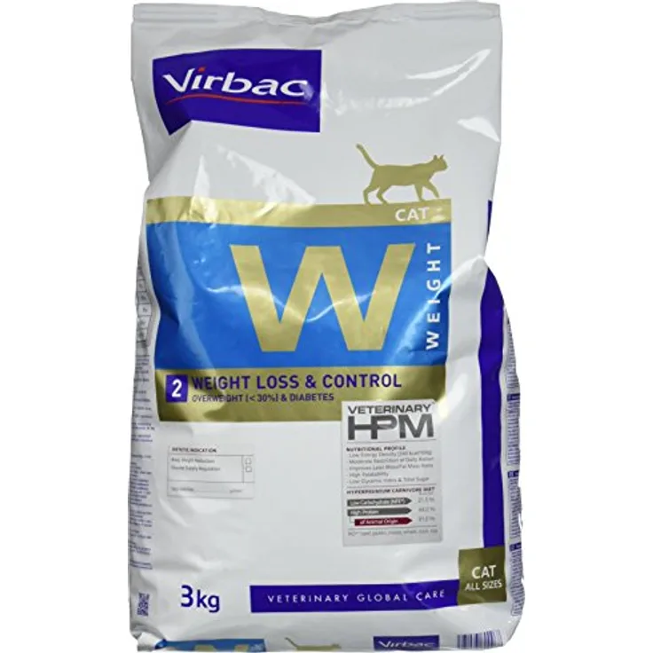 Virbac Veterinary HPM Cat Weight L&C, Katzenfutter für erwachsene Katzen zur Gewichtsreduktion, 3 kg