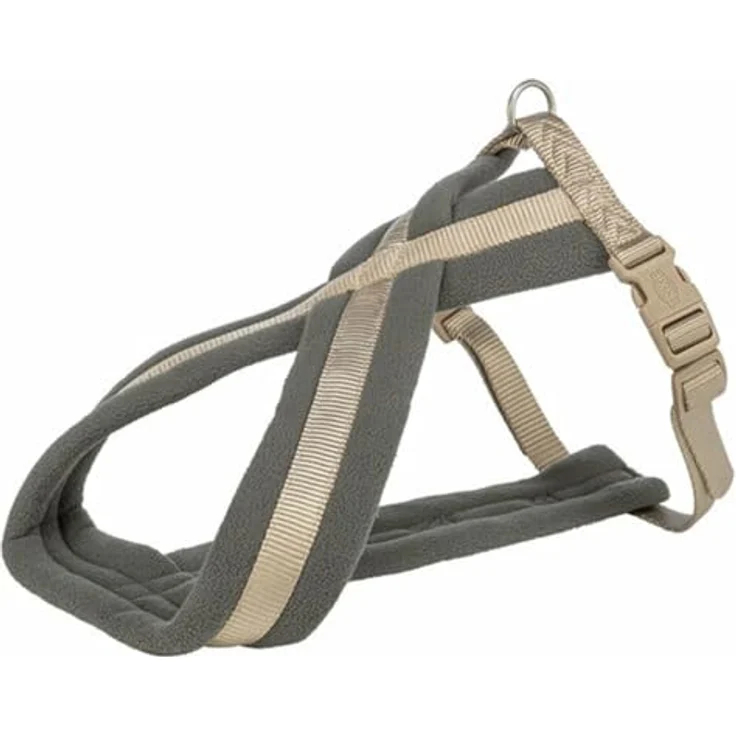 TRIXIE Comfort Premium Geschirr, L – XL, Plüschpolsterung für sicheren Halt, Sand – Bild 2