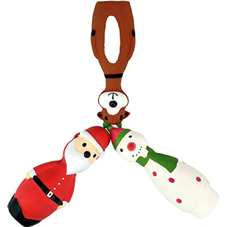 Chiwava 3 Stücke Latex Quietsch Weihnachts-Hundespielzeug, 5.7" interaktives Kau- und Quietschspielzeug für kleine Hunde – Bild 4