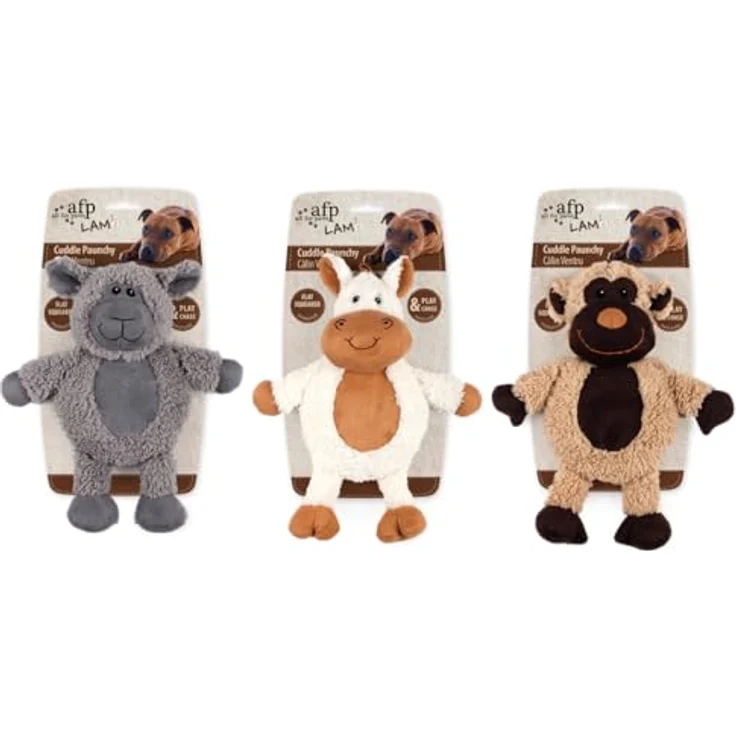 All for Paws AFP Lambswool-Cuddle Paunchy, Hundespielzeug aus weichem Faux Fleece mit Quietscher, ideal für drinnen – Bild 1