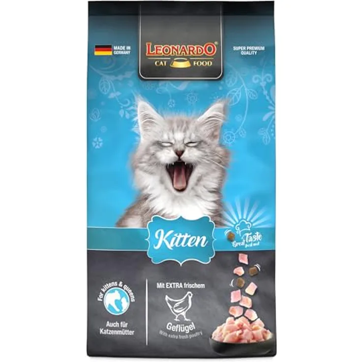 LEONARDO Kitten Katzenfutter, 7,5 kg getreidefreies Trockenfutter mit frischem Geflügel für Kätzchen bis 1 Jahr, Alleinfuttermittel