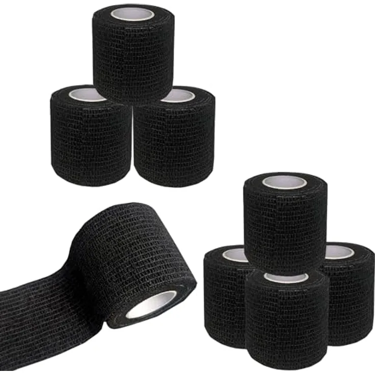 NELLHOMY 8 Rollen Selbstklebende Verband Bandage, 5cm x 4,5m, Elastische Fixierbinde für Sport und Haustiere, atmungsaktiv und reißbar
