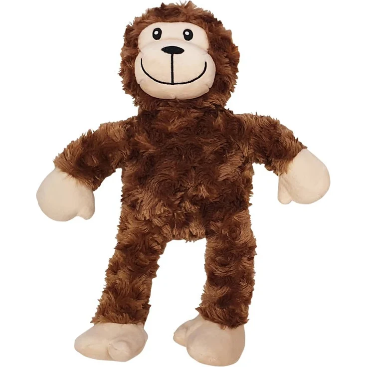 Nobby Hundespielzeug Plüschaffe mit Seil, 35 cm, robust, braun
