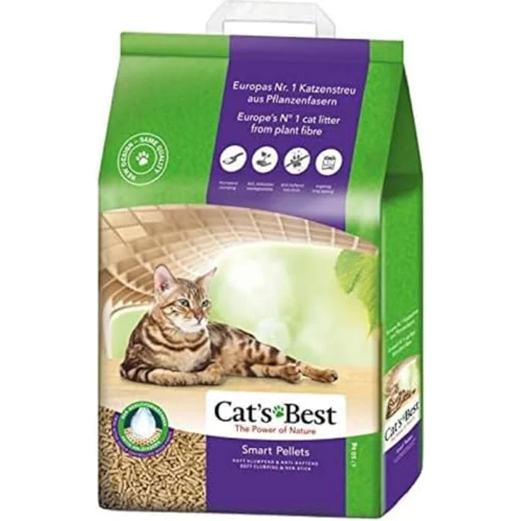 Cat's Best Smart Pellets, 100 % pflanzliche Antihaft-Katzenstreu mit hoher Saugkraft, 10 kg/20 l – Bild 1