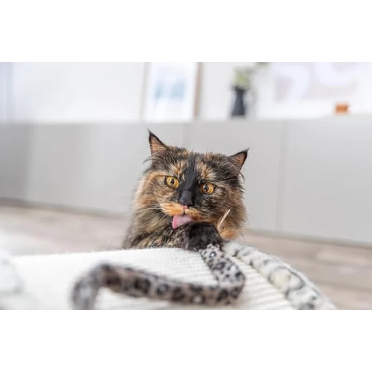 Trixie Kratzbrücke Leo, Jute 25 cm, Kratzstamm für Katzen mit Sisal- und Plüschüberzug, katzengerechte Beschäftigung – Bild 4