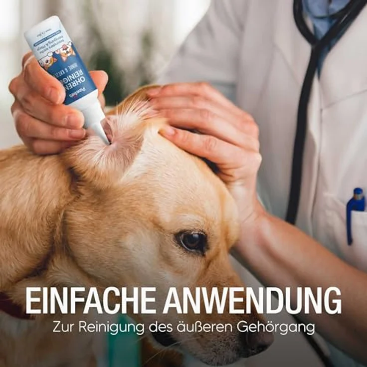 Pawlie's Ohrenreiniger Hund, Natürlicher Ohrreiniger mit Propolis & Meerrettichextrakt, sanfte Ohrenpflege für Hunde & Katzen, 100 ml – Bild 2