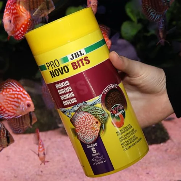JBL PRONOVO BITS GRANO, Hauptfutter für Diskus und Buntbarsche, sinkendes Granulat, Größe S, 1000 ml, hohe Akzeptanz durch natürliche Rohstoffe – Bild 5