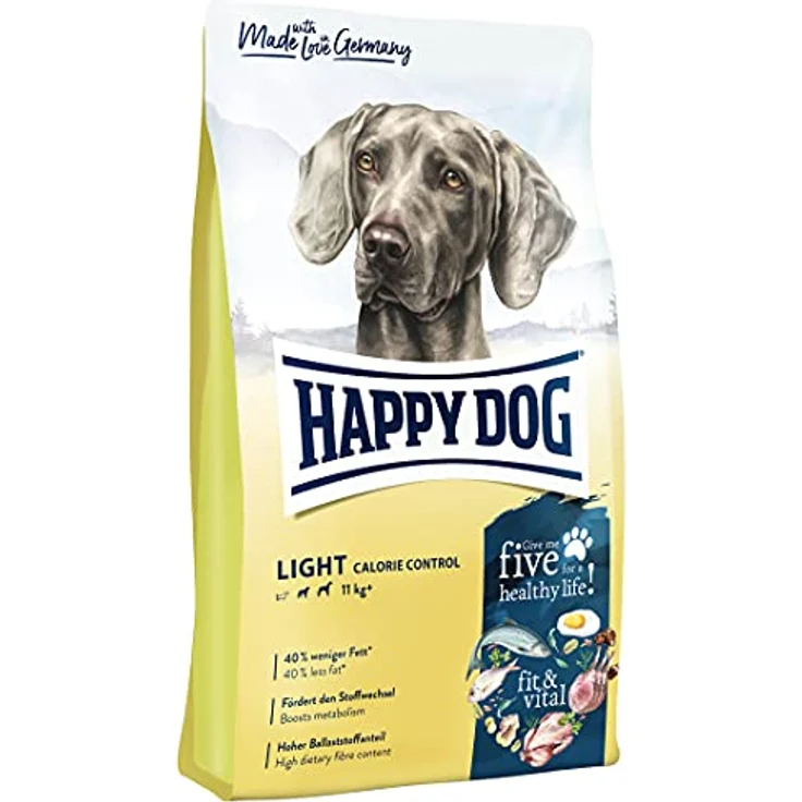 Happy Dog fit & vital Trockenfutter für Hunde Adult, Light Calorie Control, 4 kg mit 7 % Fett und L-Carnitin – Bild 1