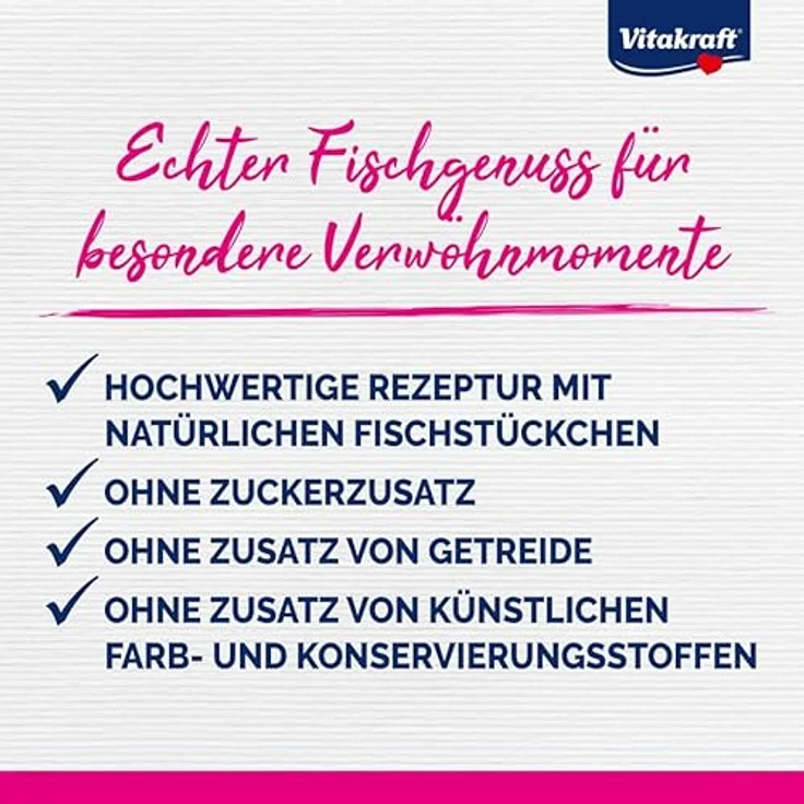 Vitakraft Poésie Délice Fish Selection, Nassfutter für Katzen in Sauce, mit Seelachs und Kabeljau, ohne Zusatz von Zucker und Getreide, 1 Paket mit 6x 85g – Bild 2