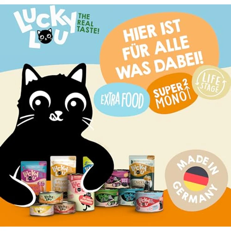 Lucky Lou Lifestage Mix-Paket 30 x 200g, hochwertige getreidefreie Nassnahrung für Katzen mit hohem Proteingehalt, Made in Germany – Bild 5