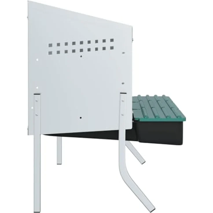 vidaXL Hühnerstall 110 x 50 x 63/68 cm, Nistkasten mit 4 Fächern, verzinkter Stahl, anpassbare Höhe, silber/dunkelgrün/schwarz – Bild 6