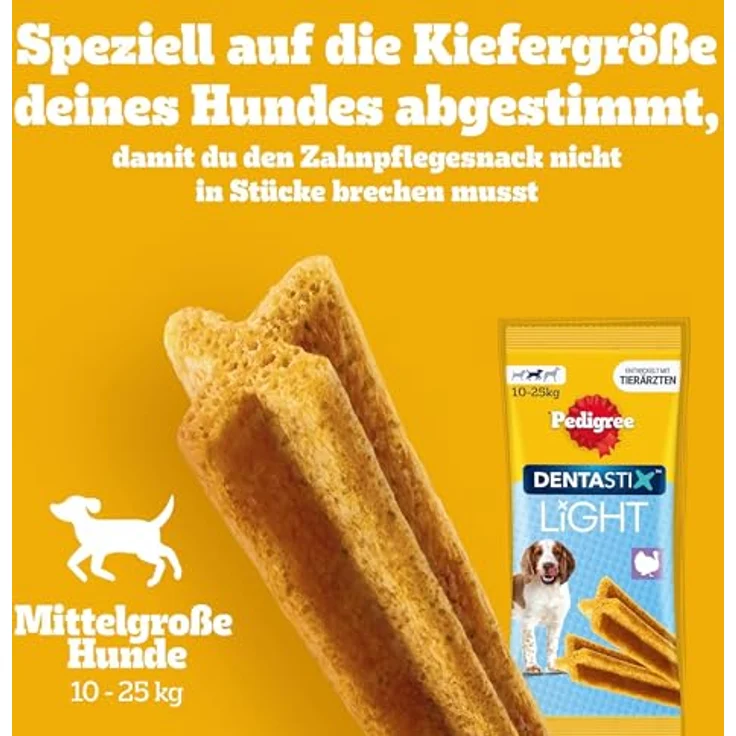 Pedigree Dentastix Light, Zahnpflege Snack für mittelgroße Hunde (10 - 25 kg), kalorienreduziert, mit natürlichem Truthahn, Multipack (168 Stück) – Bild 9