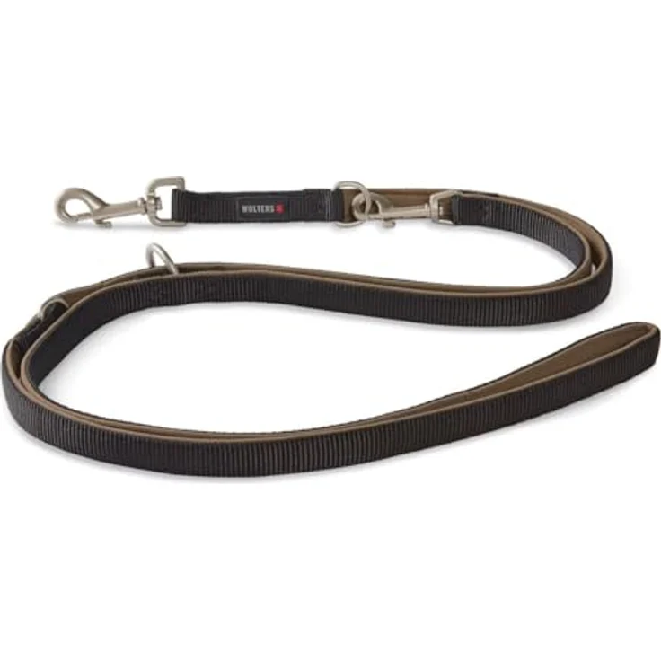 Wolters Hundeleine Führleine Professional Comfort, extra-lang 3m, schwarz/braun, mit Neoprenpolsterung und dreifach verstellbar – Bild 2