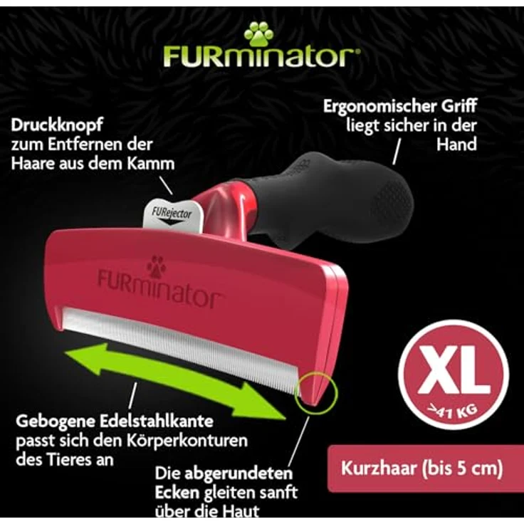 FURminator Fellbürste für kurzhaarige sehr große Hunde, deShedding-Pflege Werkzeug – Bild 5