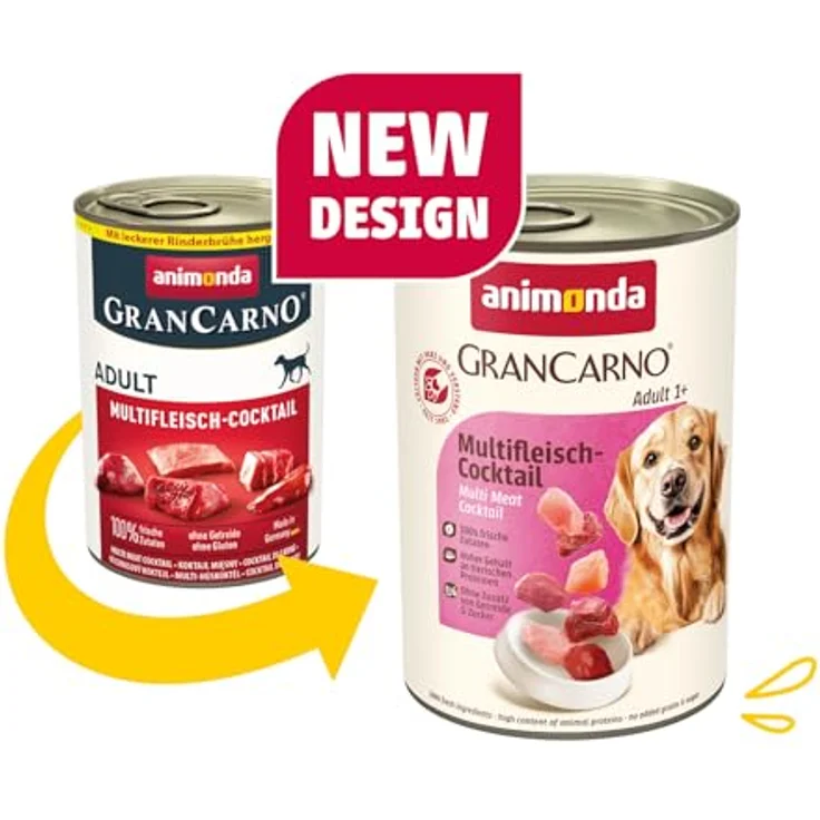 animonda GranCarno Adult Multifleisch-Cocktail, Hunde Nassfutter ohne Getreide, 100% frische, fleischliche Zutaten, 6 x 400 g – Bild 2