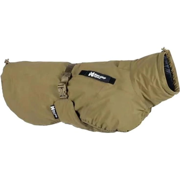 Non-stop dogwear Glacier Dog Jacket Wording Dog Olive (65), Taktische Winterjacke mit Patches – Bild 2