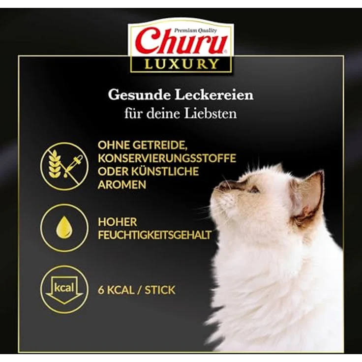 INABA Churu Luxury Katzenleckerlis mit Thunfisch und Riesengarnele, Getreidefrei, Zuckerfrei, Kalorienarm, 56 g (1er Pack) – Bild 2