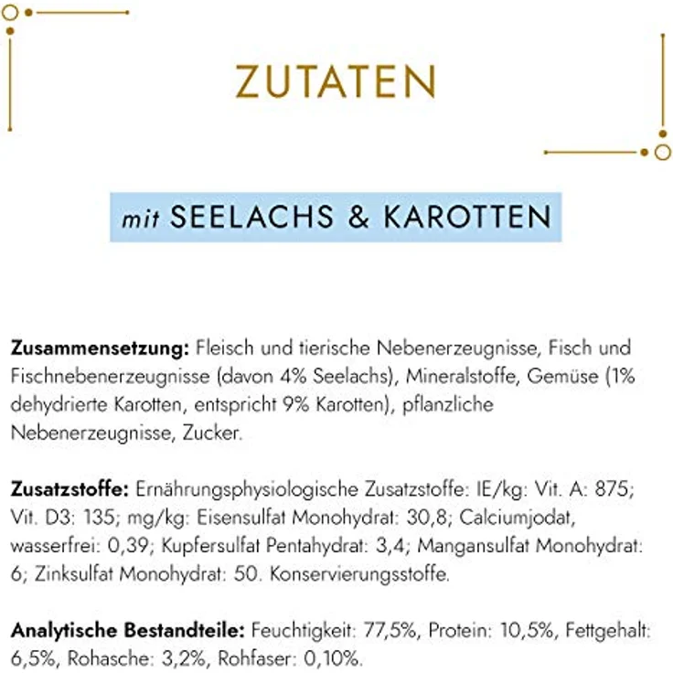 GOURMET Gold Feine Pastete mit Gemüse, Seelachs und Karotten, 12x85g, Alleinfuttermittel für ausgewachsene Katzen – Bild 3