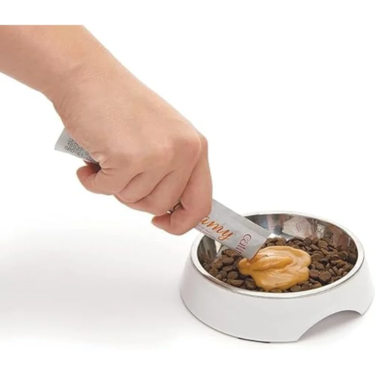 Catit Creamy Leckerei für Katzen, 4er-Pack Thunfisch, natürliche Schleckpaste mit hohem Fleischanteil, getreidefrei und mit Taurin – Bild 4