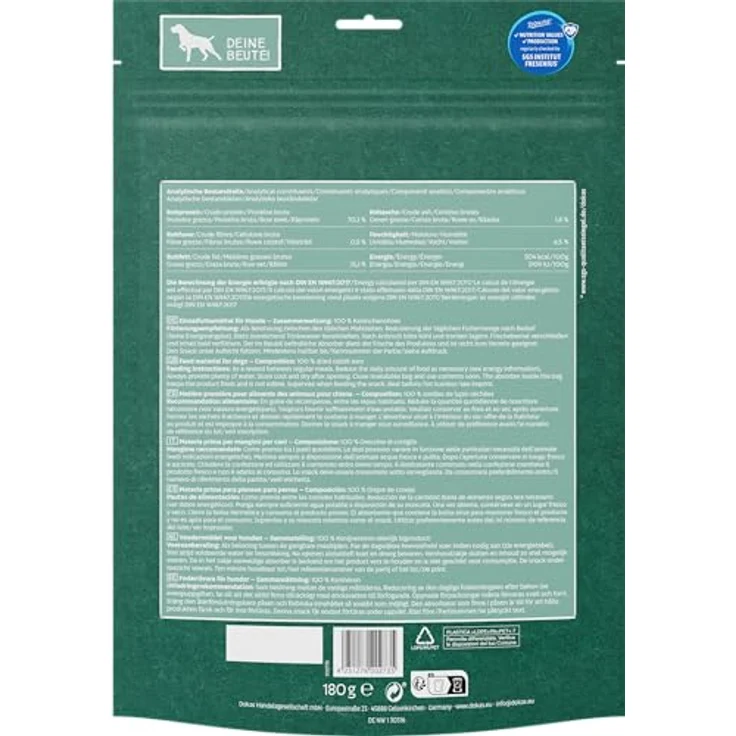 Dokas Kaninchenohren mit Fell, getrockneter Hundesnack für erwachsene Hunde, 180g – Bild 3