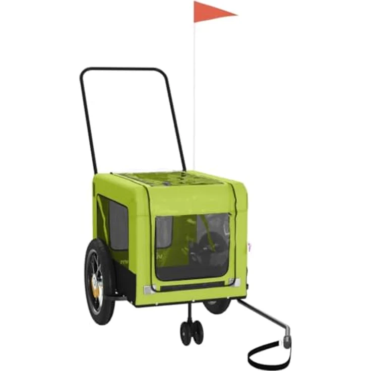 vidaXL Hunde-Transportbox Fahrradanhänger Schwarz Oxford-Gewebe Eisen, mit PVC-Dach und belastbarer Platte – Bild 3