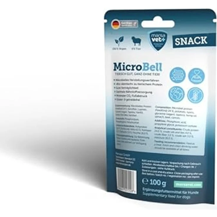 marsavet+ Marsavet MicroBell – veganes Hundefutter-Set mit mikrobiellem Protein: 900 g Trockenfutter, 100 g gesunde Hundesnacks und 300 g veganes Nassfutter, hypoallergen und getreidefrei – Bild 5