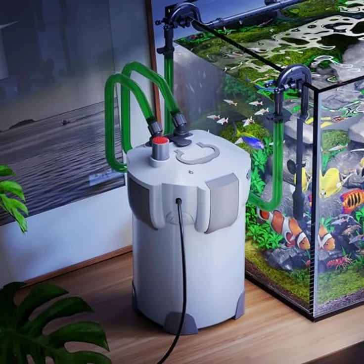 SunSun HW-402B, Aquarium Außenfilter 1000 L/h mit 9 W UVC Klärer, 3-Stufen-Filtration und Filtermaterial – Bild 2
