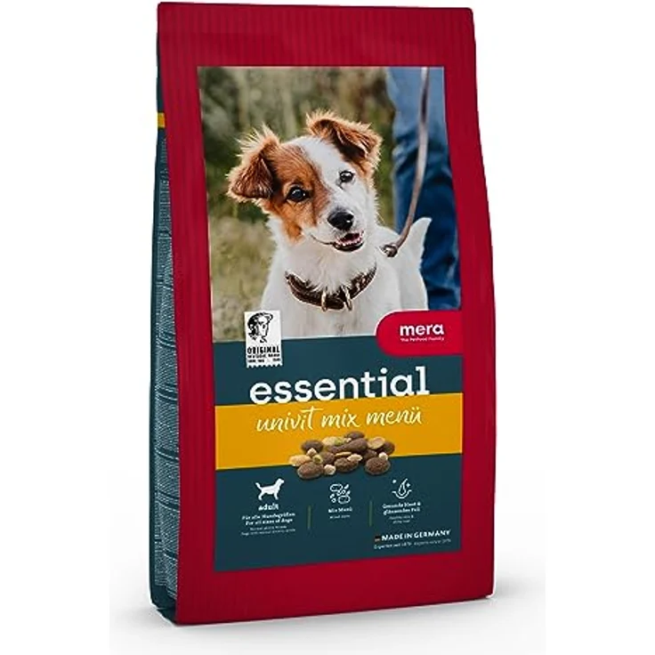 MERA Essential Univit, Hundefutter trocken mit Geflügel, ausgewogenes Mix-Menü, Omega-3 und Omega-6 für gesunde Haut und glänzendes Fell, 12,5kg – Bild 1