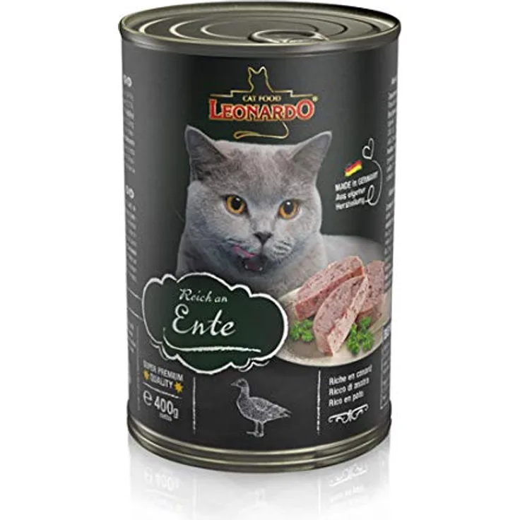 Leonardo All Meat Katzenfutter 6 x 400 g, reich an Ente, ohne Getreide und Gluten, mit Taurin zur Unterstützung der Herzfunktion